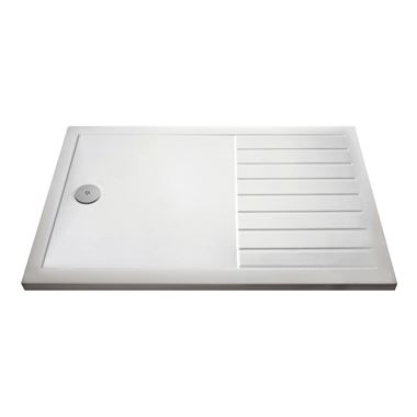 Drench Walk-in Wetroom Shower Tray with Draining Area - 1600x800